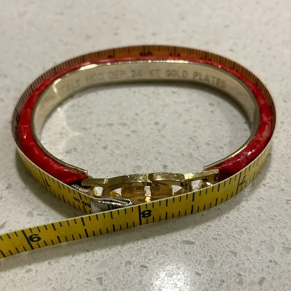 Italian 24KT Gold Plated Snakeskin Bracelet - Picture 4 of 4